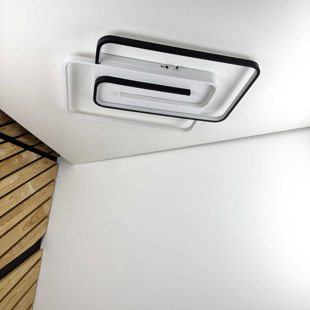 Светильник LED smart DOMINO-P с пультом 100Вт 3000-5000K 5500Lm Прямоугольный Черно-белый 220575